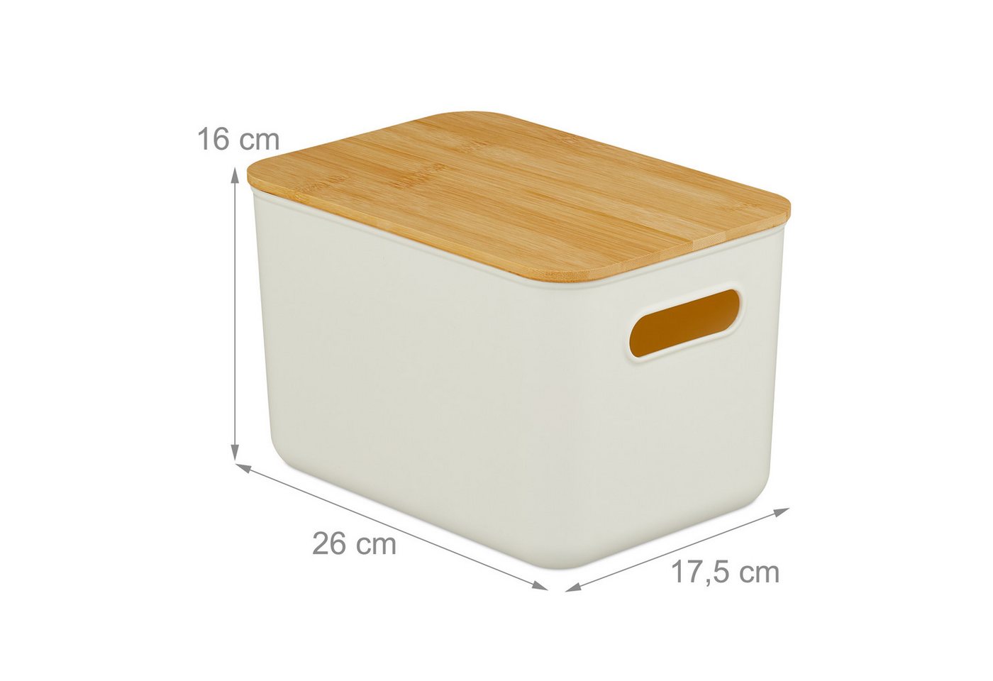 relaxdays Aufbewahrungsbox mit Deckel 2er Set (2 St), weiß – Bild 4 von 5