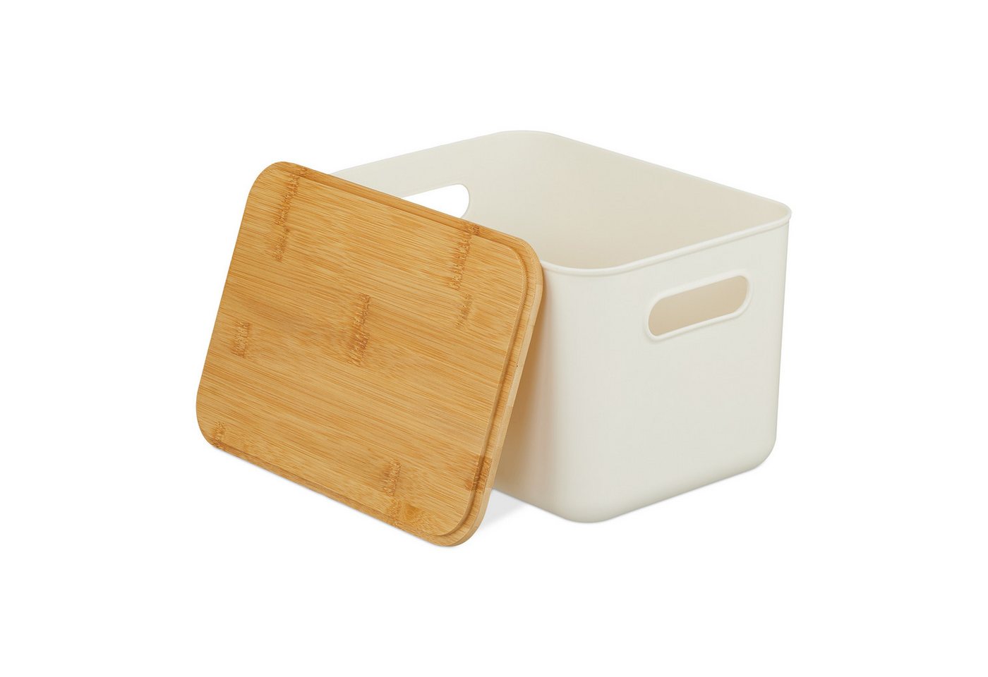 relaxdays Aufbewahrungsbox mit Deckel 2er Set (2 St), weiß – Bild 5 von 5