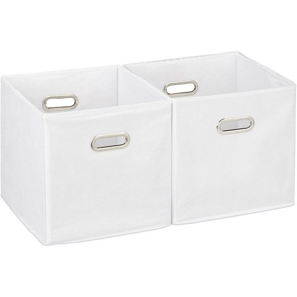 relaxdays Aufbewahrungsbox Stoff 2er Set (2 St), weiß