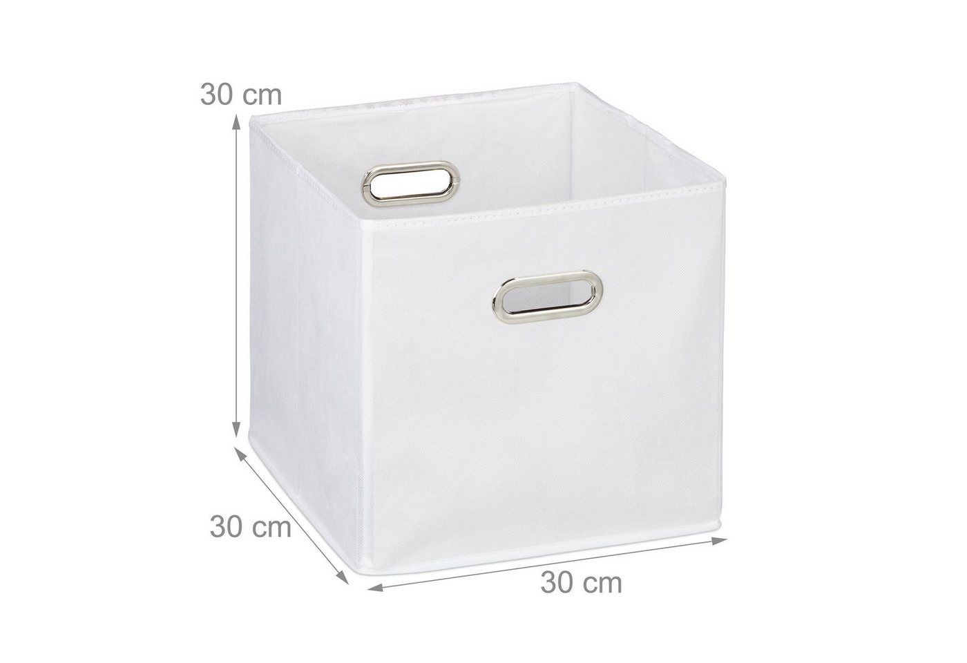 relaxdays Aufbewahrungsbox Stoff 2er Set (2 St), weiß – Bild 4 von 5