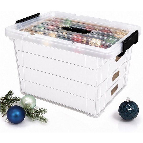 relaxdays Aufbewahrungsbox Weihnachtskugel Aufbewahrungsbox (1 St), 55 Liter