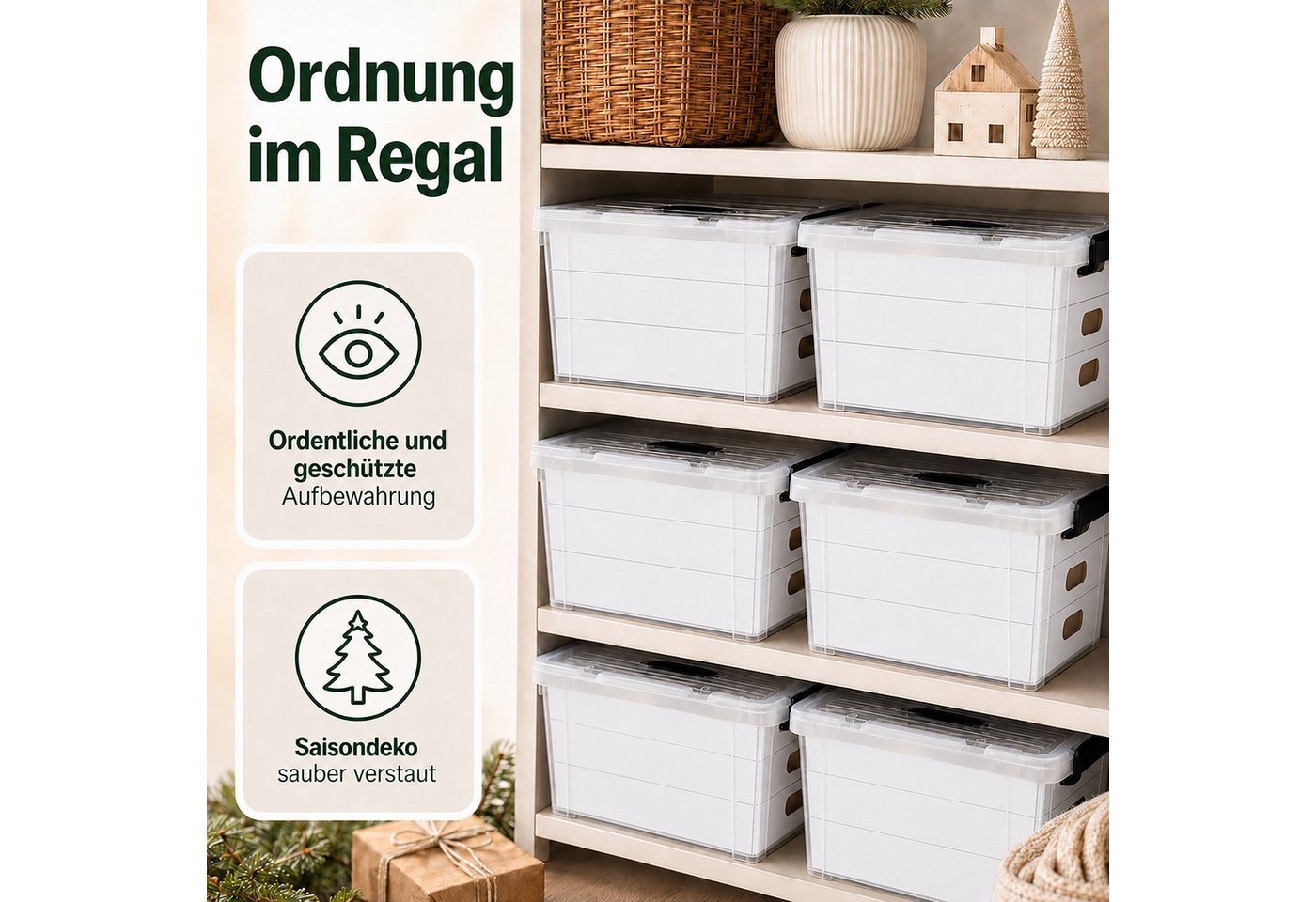 relaxdays Aufbewahrungsbox Weihnachtskugel Aufbewahrungsbox (1 St), 55 Liter – Bild 5 von 5