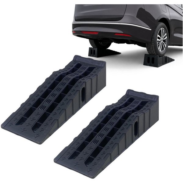 relaxdays Auffahrrampe Auto 2er Set (2-St), schwarz