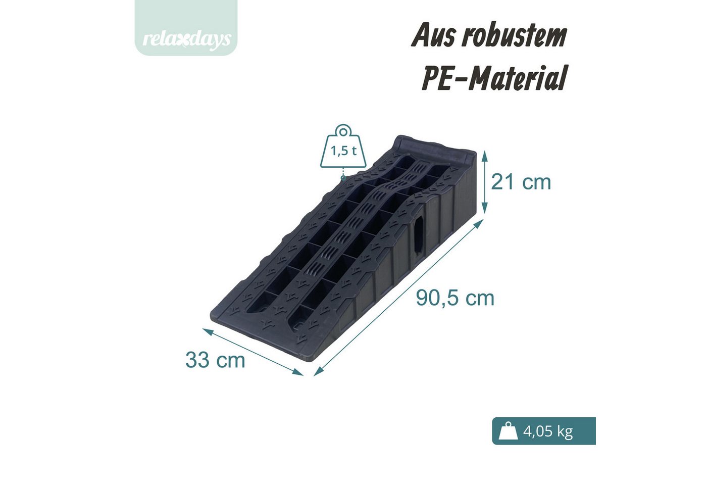 relaxdays Auffahrrampe Auto 2er Set (2-St), schwarz – Bild 4 von 5