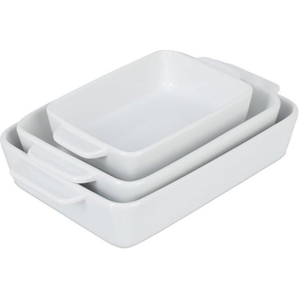 relaxdays Auflaufform Keramik Auflaufform 3er Set, Keramik, (3-St)