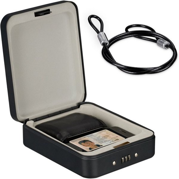 relaxdays Autotresor Sicherheitsbox tragbar mit Zahlenschloss (1-St)