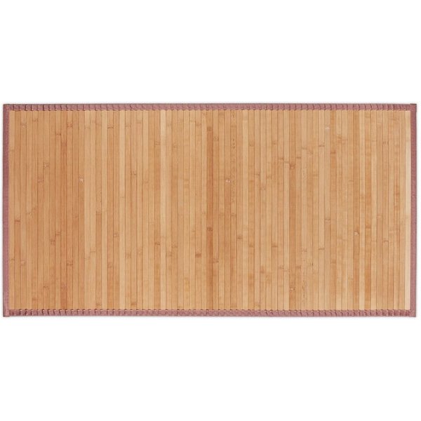 relaxdays Badematte Bambusmatte natur, Höhe 4 mm, Vielseitig einsetzbar, Umlaufender Textilrand, Aus Bambus, Rutschhemmend, Feuchtigkeitsresistent, 80% Bambus, 