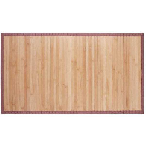 relaxdays Badematte Bambusmatte natur, Höhe 4 mm, Vielseitig einsetzbar, Rutschhemmende Unterseite, Umlaufender Textilrand, Aus Bambus, Feuchtigkeitsresistent, 