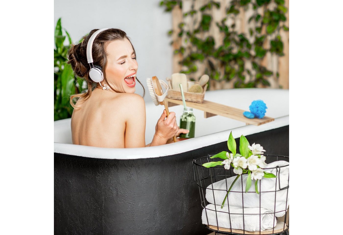 relaxdays Badewannenablage Bambus 70 cm – Bild 5 von 5