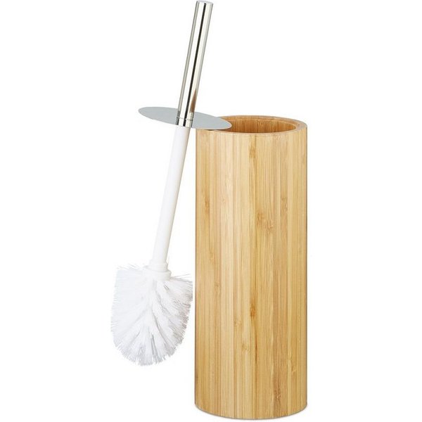 relaxdays Badezimmer-Set WC-Bürstenhalter Bambus, (2-St)