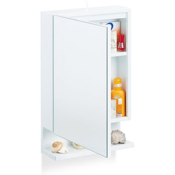 relaxdays Badezimmerspiegelschrank Badspiegelschrank mit Steckdose (1-St)