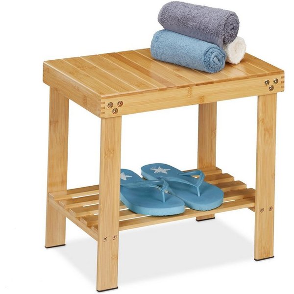 relaxdays Badhocker aus Bambus (1 St)