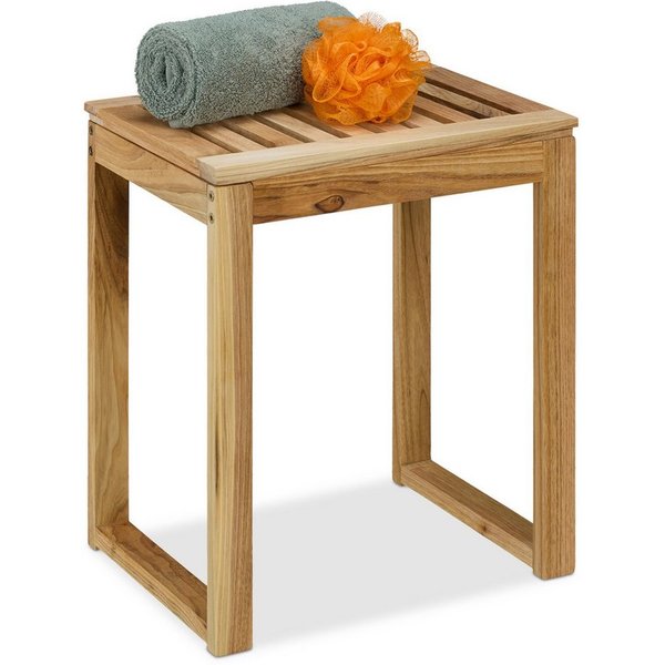 relaxdays Badhocker Hocker aus Holz (1 St)