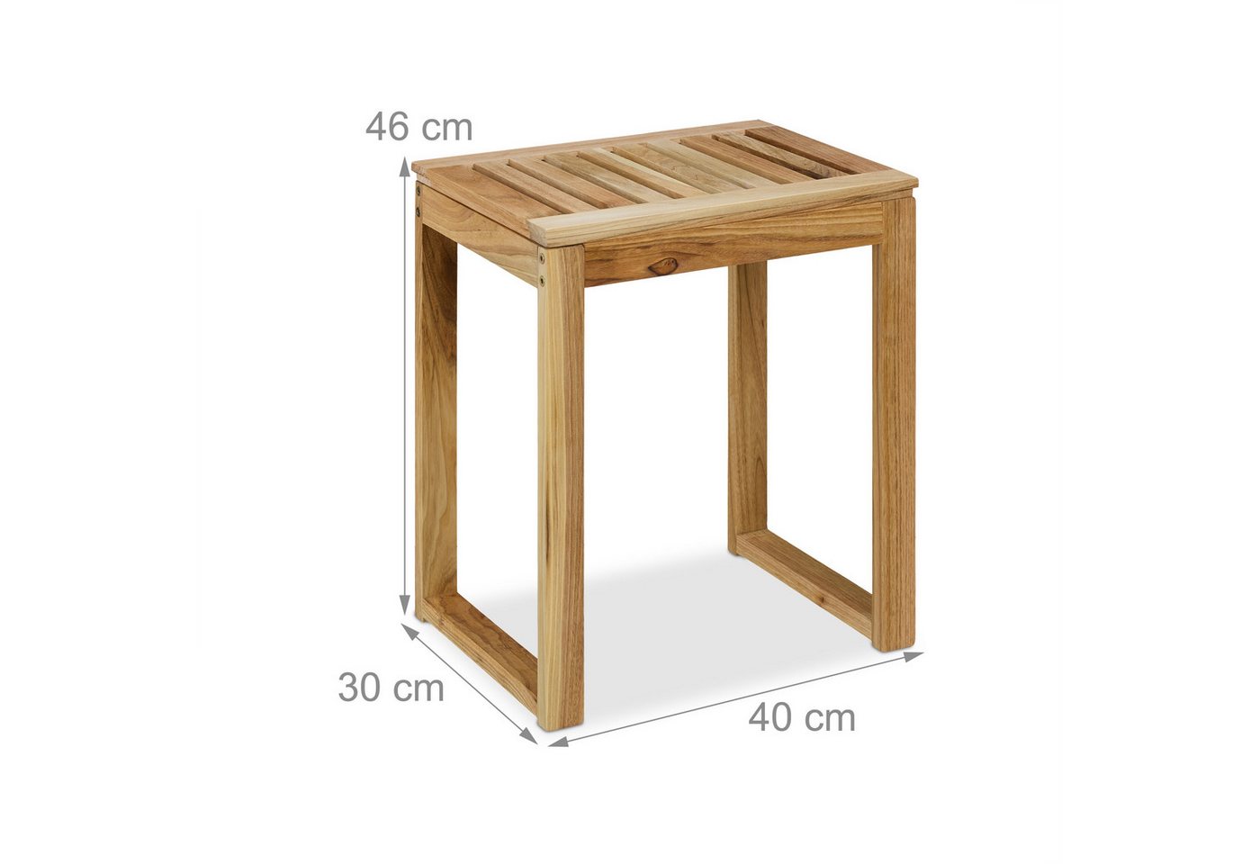 relaxdays Badhocker Hocker aus Holz (1 St) – Bild 4 von 5