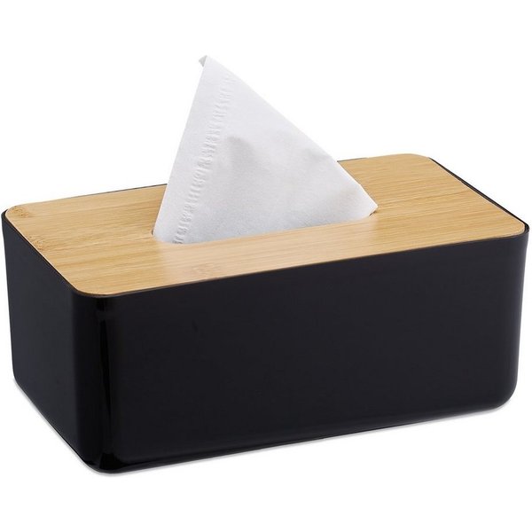 relaxdays Badorganizer Taschentuchbox Bambusdeckel (1 St)