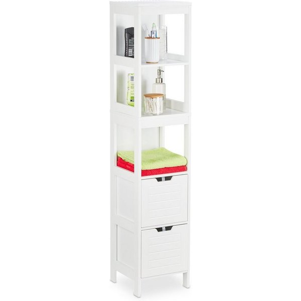relaxdays Badregal Badezimmerschrank weiß, 1-tlg.