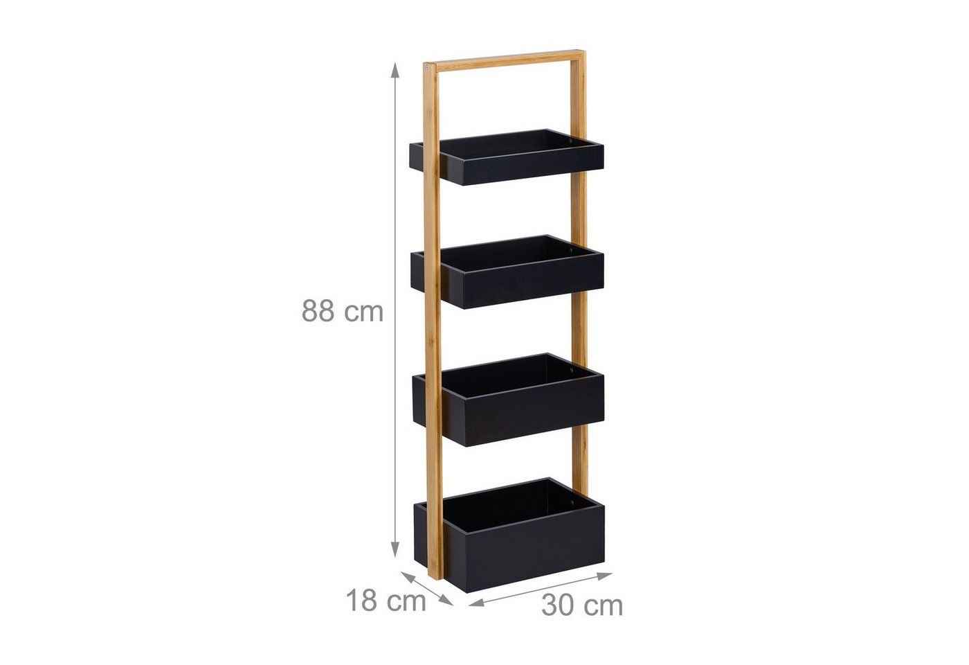 relaxdays Badregal Bambus 4 Ablagen, 4-tlg. – Bild 4 von 5