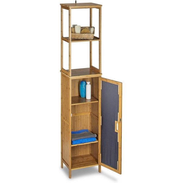 relaxdays Badregal Bambus 5 Ablagen, 1-tlg.