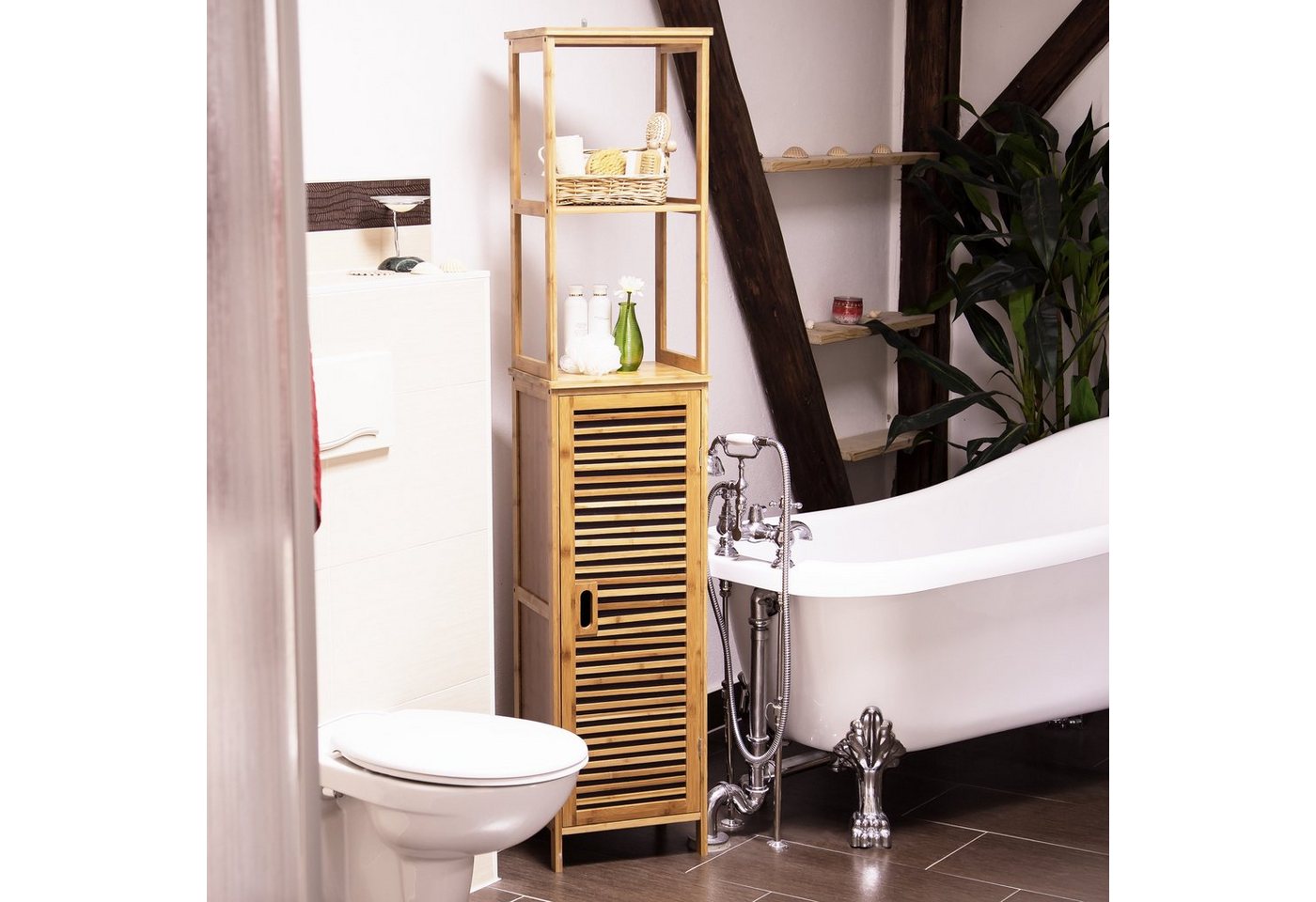 relaxdays Badregal Bambus 5 Ablagen, 1-tlg. – Bild 2 von 5