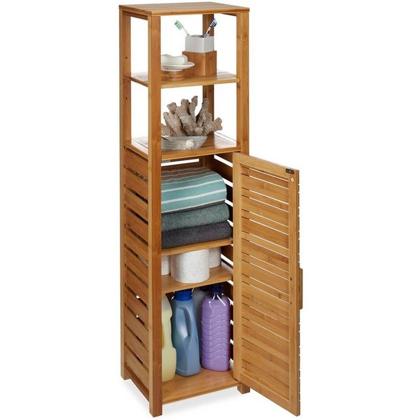relaxdays Badregal Bambus 6 Ablagen, 6-tlg.