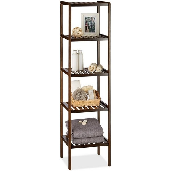 relaxdays Badregal Bambus Badregal dunkelbraun, 1-tlg.