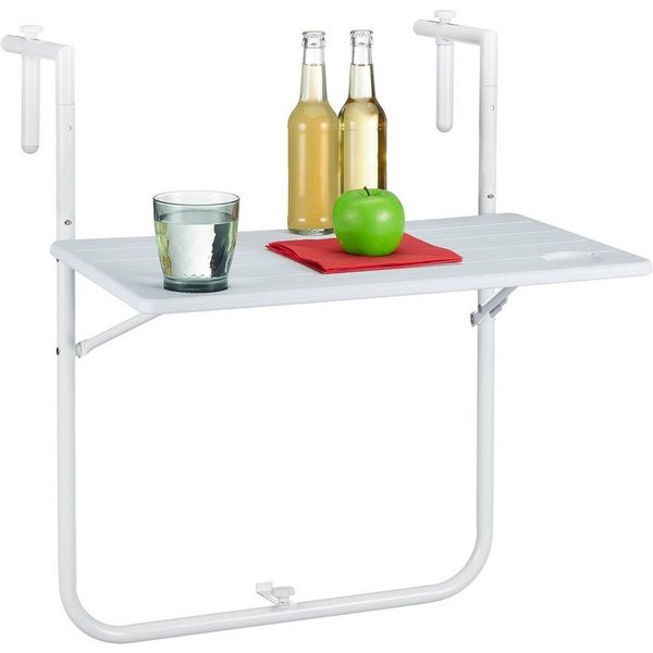 relaxdays Balkonhängetisch Balkon Hängetisch Holzoptik (1-St)