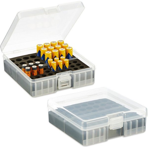relaxdays Batteriebox 2er Set (2 St., 2er Set)