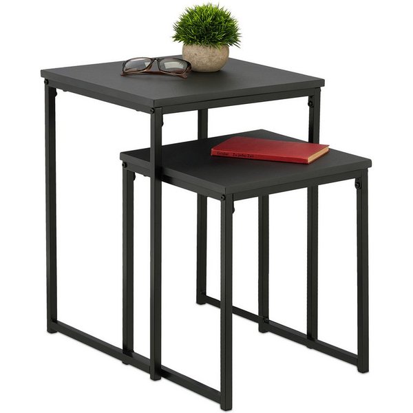 relaxdays Beistelltisch 2er Set (2-St., 2er Set), A