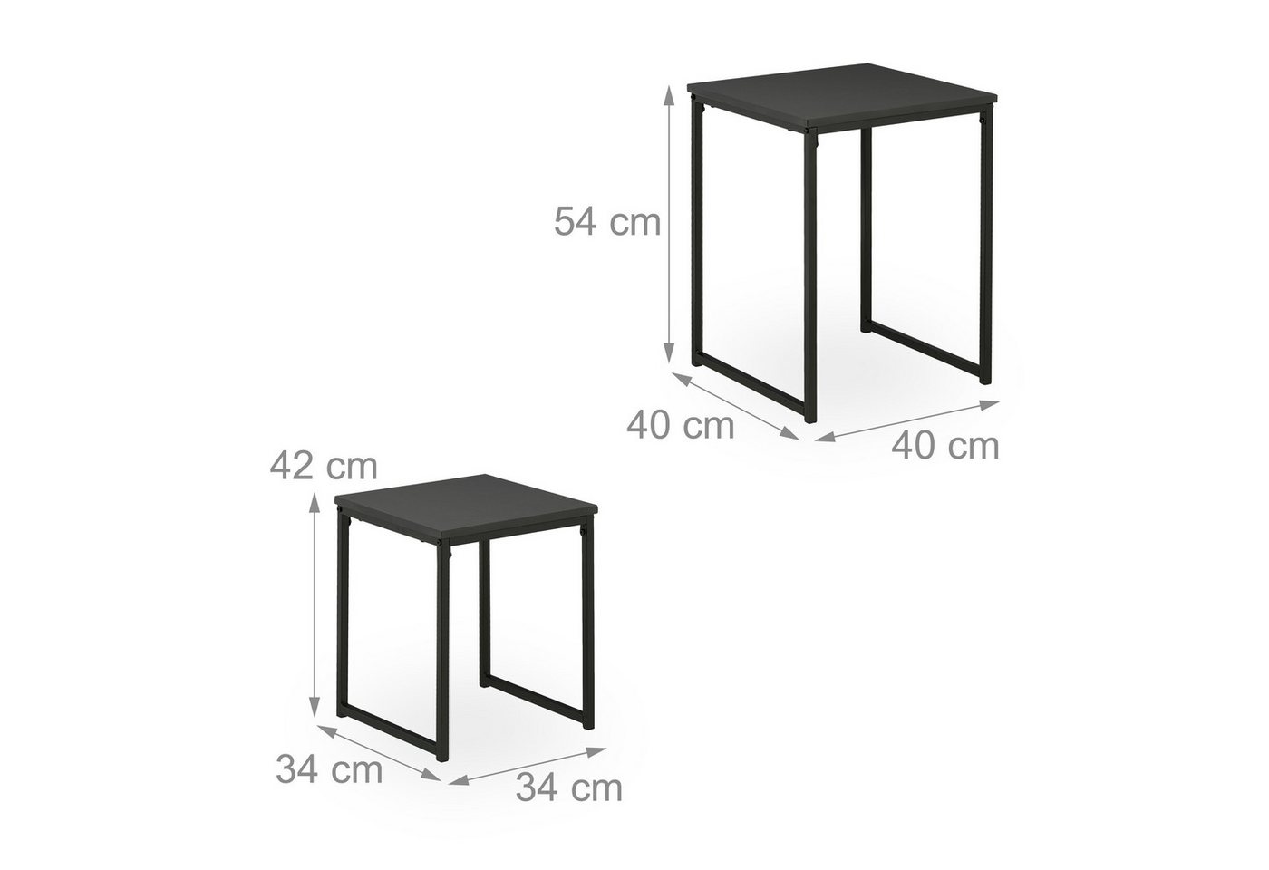 relaxdays Beistelltisch 2er Set (2-St., 2er Set), A – Bild 4 von 5