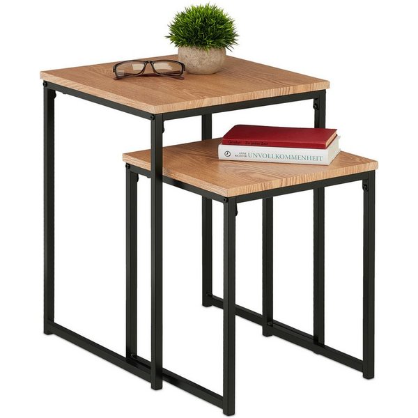 relaxdays Beistelltisch 2er Set (2-St., 2er Set), C