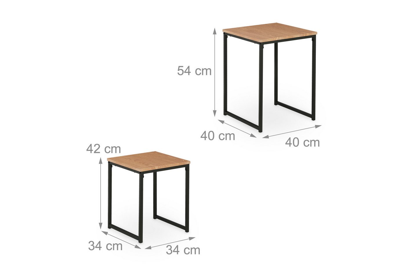 relaxdays Beistelltisch 2er Set (2-St., 2er Set), C – Bild 4 von 5