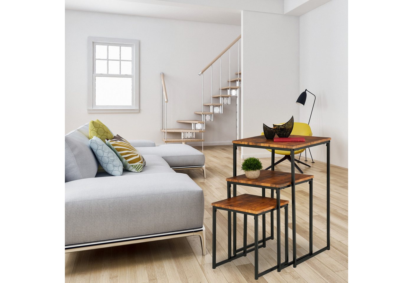 relaxdays Beistelltisch 3er Set (3-St., 3er Set), B – Bild 5 von 5