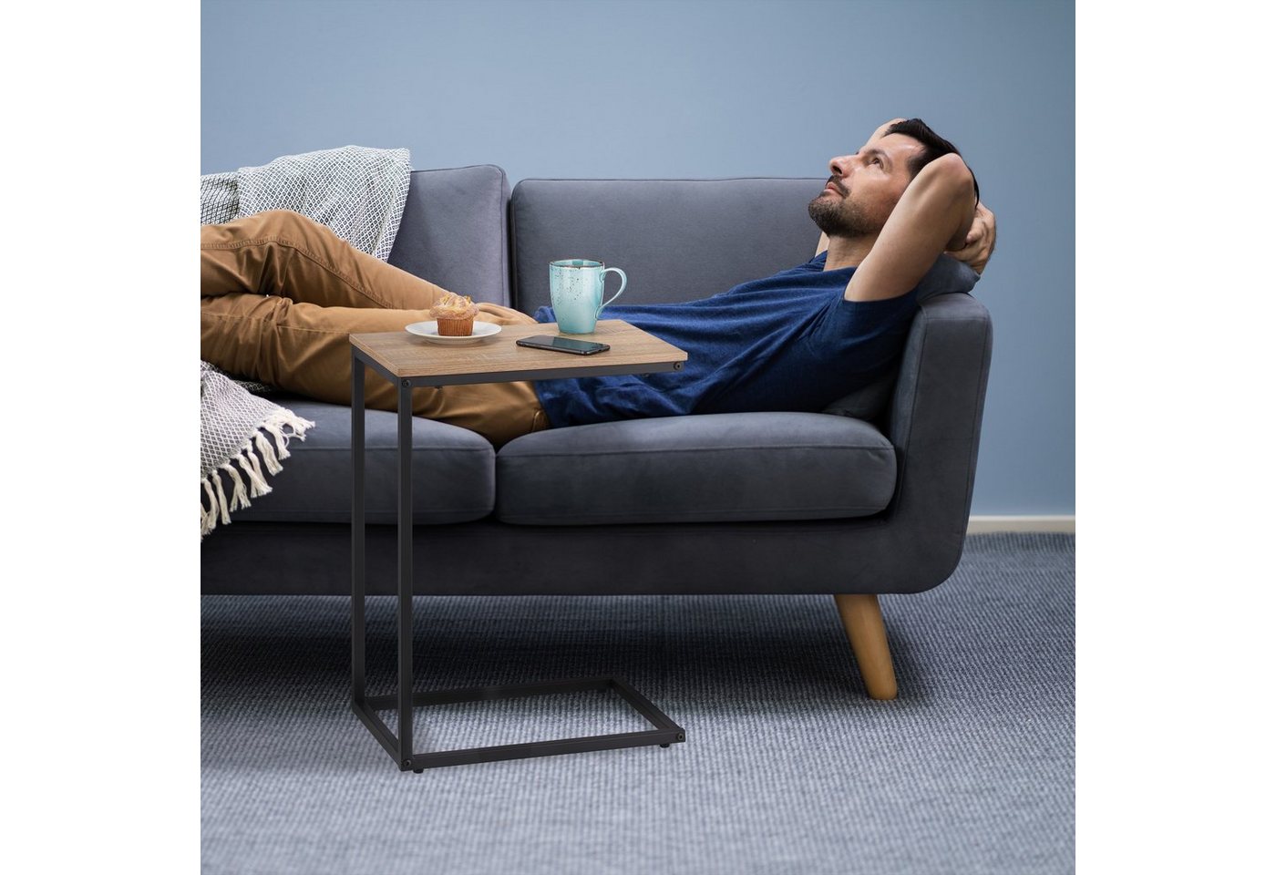 relaxdays Beistelltisch in C-Form (1-St) – Bild 3 von 5