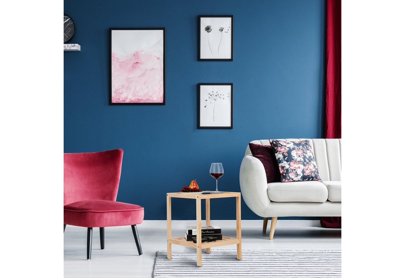 relaxdays Beistelltisch mit Glasplatte (1-St) – Bild 2 von 5