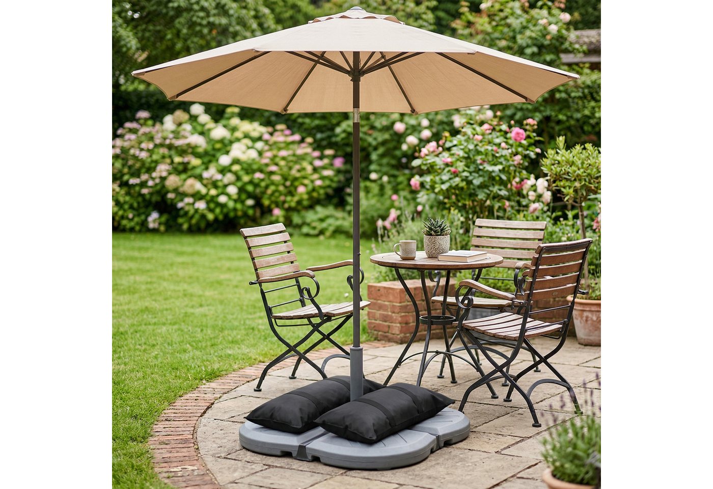relaxdays Beschwerungsgewicht Befüllbare Sandsäcke 2er Set, Pavillon, Gartenmöbel, Zelt, Sonnenschirm, Trampolin, (2-tlg) – Bild 2 von 5