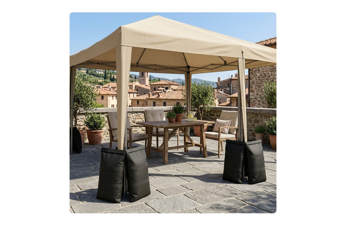 relaxdays Beschwerungsgewicht Befüllbare Sandsäcke 2er Set, Pavillon, Gartenmöbel, Zelt, Sonnenschirm, Trampolin, (2-tlg) – Bild 5 von 5