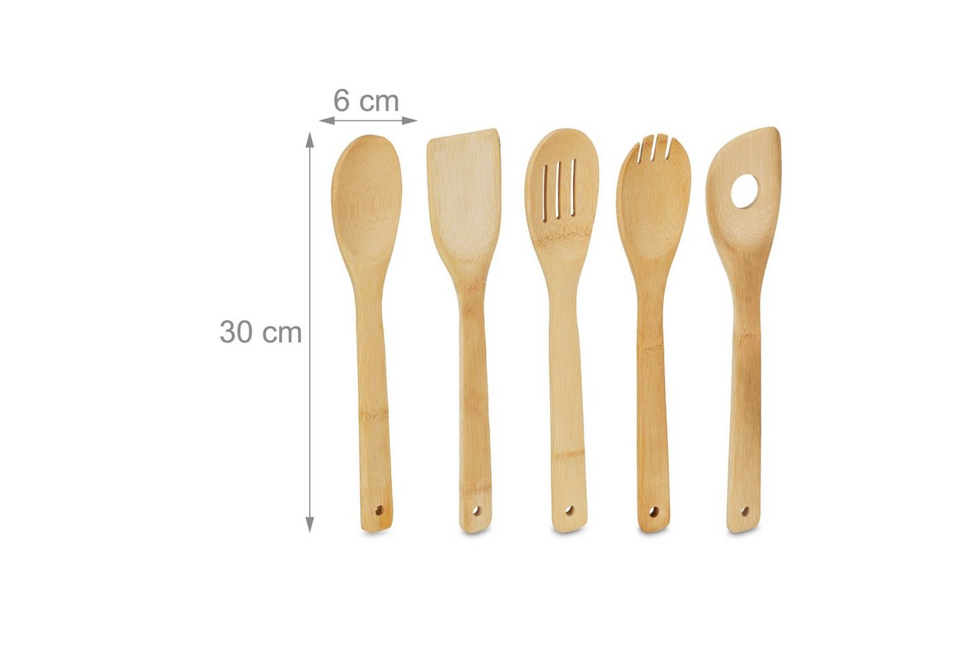 relaxdays Besteckhalter Küchenutensilienhalter mit Kochlöffeln, (6-tlg) – Bild 5 von 5