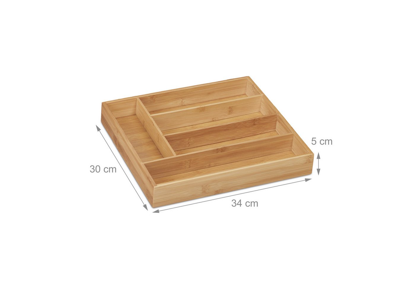 relaxdays Besteckkasten Bambus 5 Fächer (1 St) – Bild 2 von 5