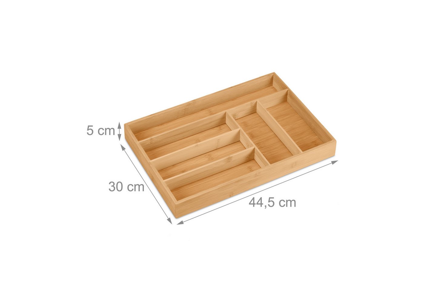 relaxdays Besteckkasten Bambus 6 Fächer (6 St) – Bild 2 von 5