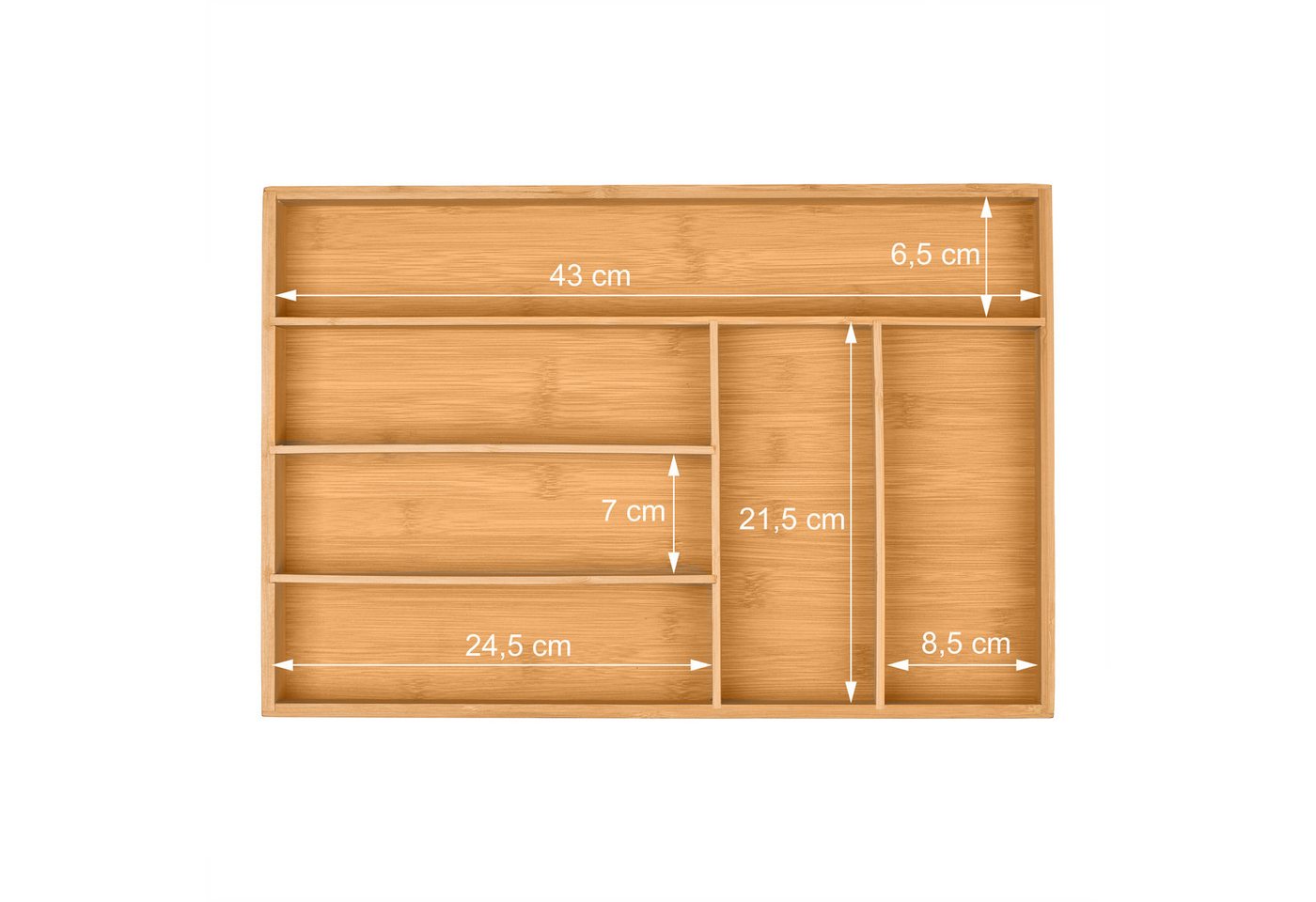 relaxdays Besteckkasten Bambus 6 Fächer (6 St) – Bild 5 von 5
