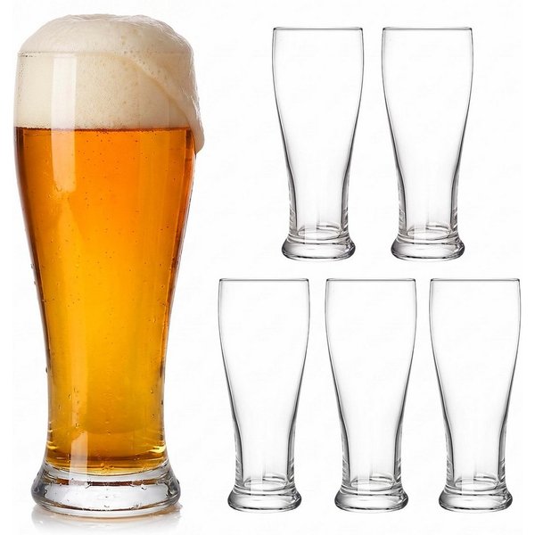 relaxdays Bierglas 6er Set, 6-tlg., Glas