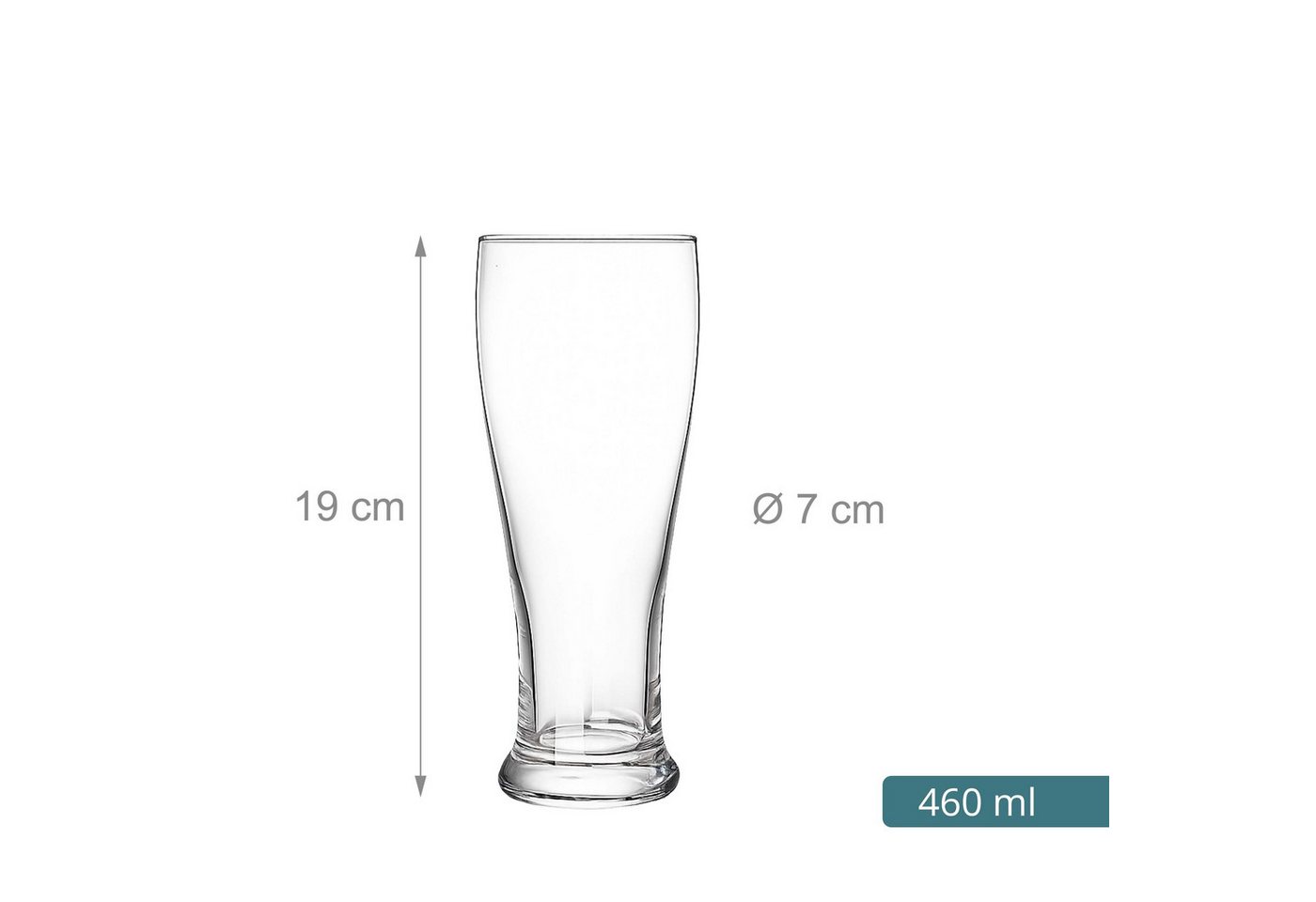 relaxdays Bierglas 6er Set, 6-tlg., Glas – Bild 4 von 5