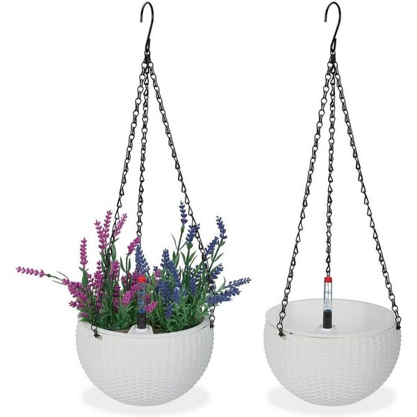 relaxdays Blumenampel mit Wasserspeicher 2er Set (2 St)