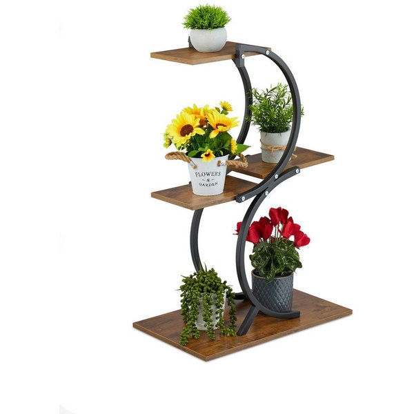 relaxdays Blumenständer Pflanzenständer Industrial Design (1 St)