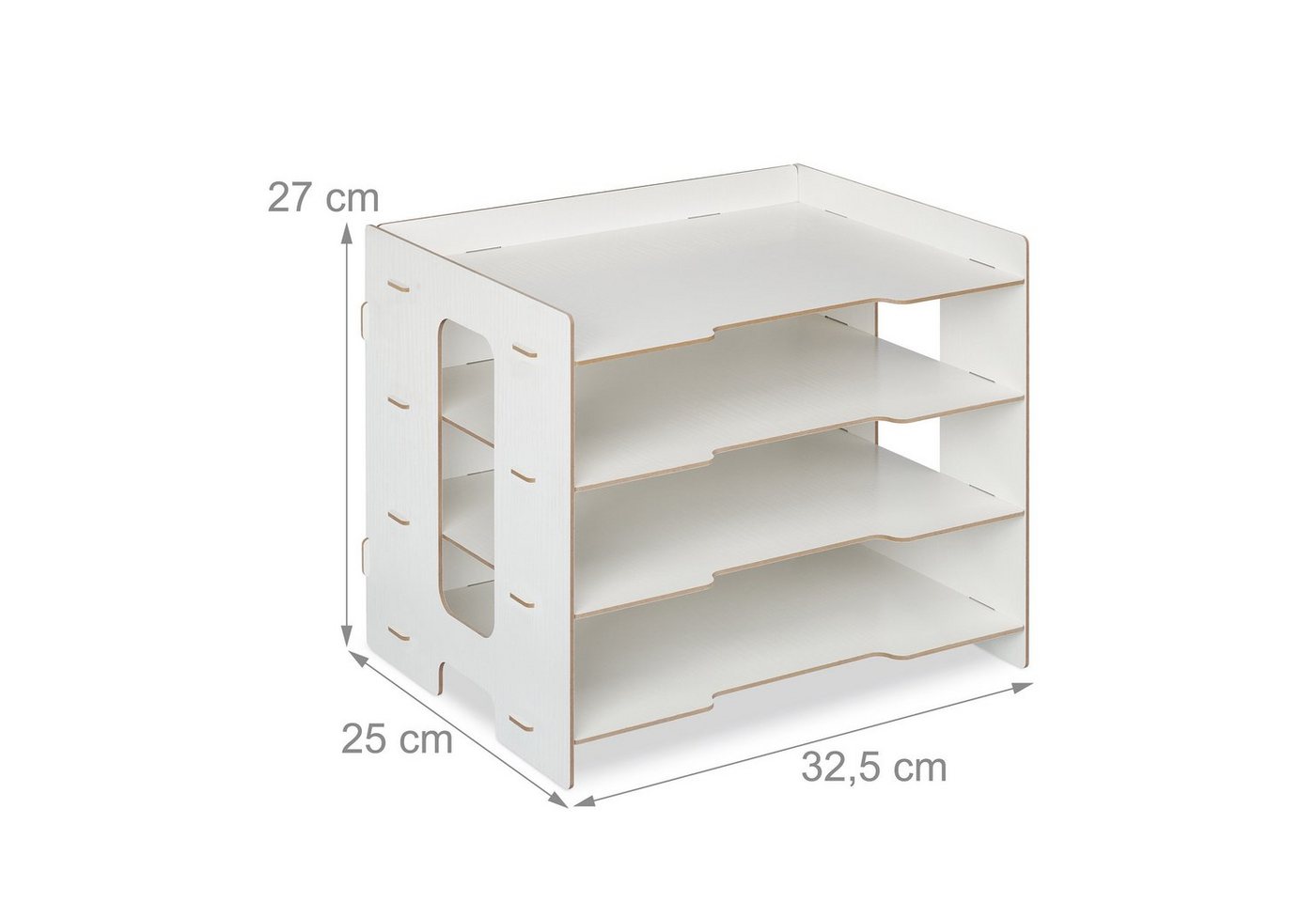 relaxdays Briefablage aus MDF mit 3 Fächern (1-St), weiß – Bild 4 von 5