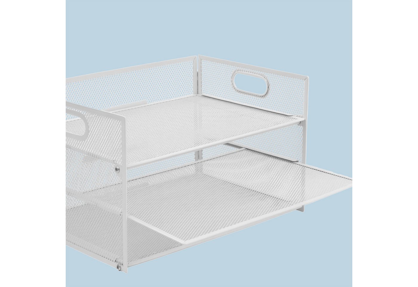 relaxdays Briefablage Dokumentenablage Metall 3 Fächer (1-St), weiß – Bild 5 von 5