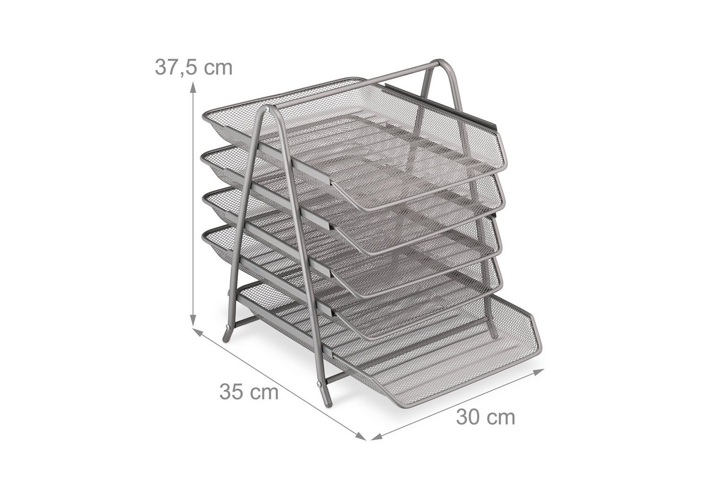 relaxdays Briefablage Dokumentenablage Metall mit 5 Fächern (1-St) – Bild 4 von 5