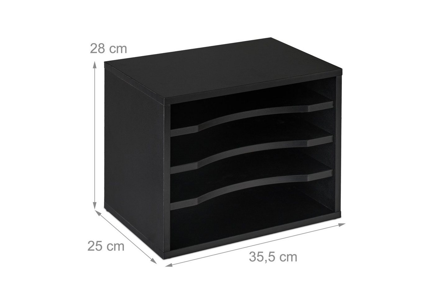 relaxdays Briefablage Dokumentenablage schwarz (1-St) – Bild 4 von 5