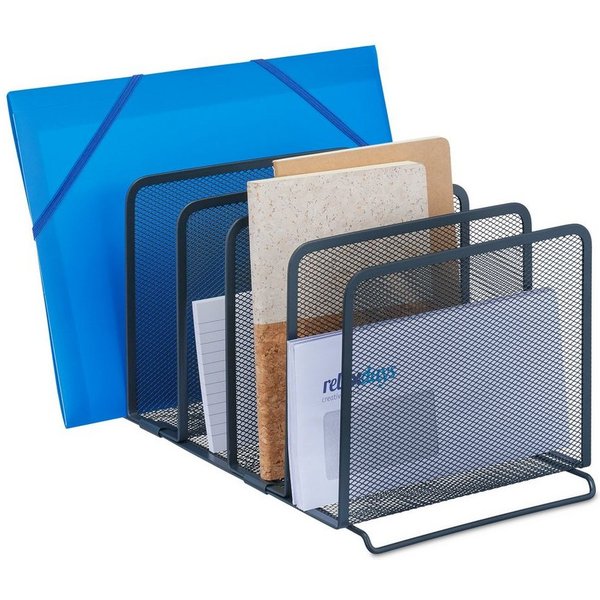 relaxdays Briefablage Dokumentenhalter mit 5 Fächern anthrazit (1-St)