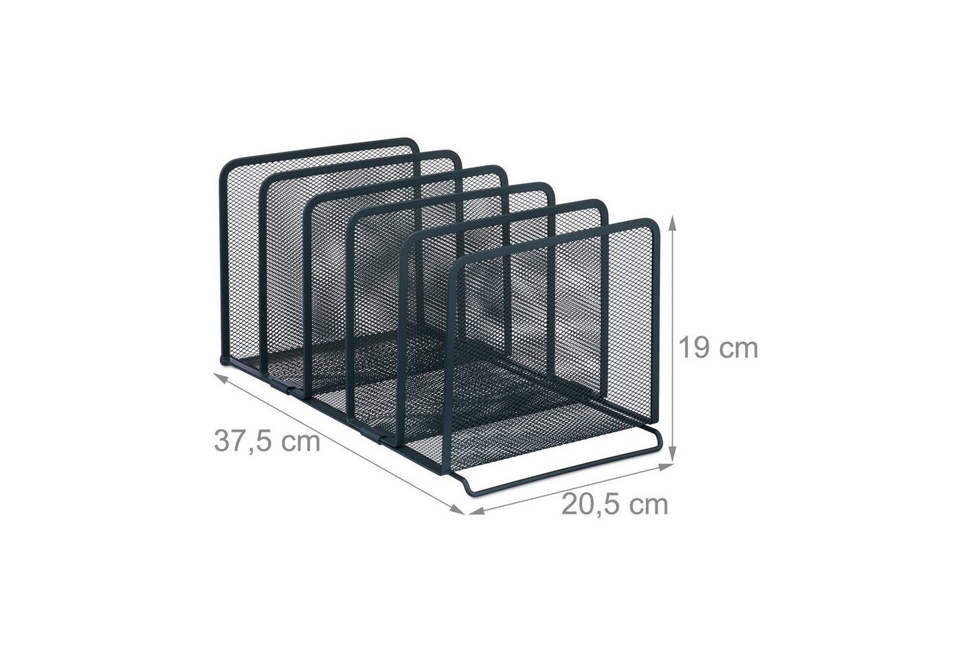 relaxdays Briefablage Dokumentenhalter mit 5 Fächern anthrazit (1-St) – Bild 4 von 5